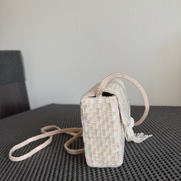 white/white-cream beaded vintage evening bag - Picture 5 of 9